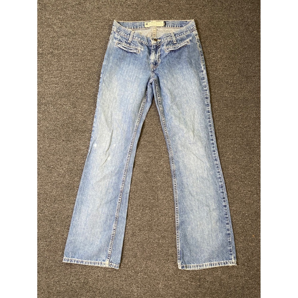 Vintage American Eagle Low Rise Flare Blue Jeans Womens 4x30 Flat Pockets Boho